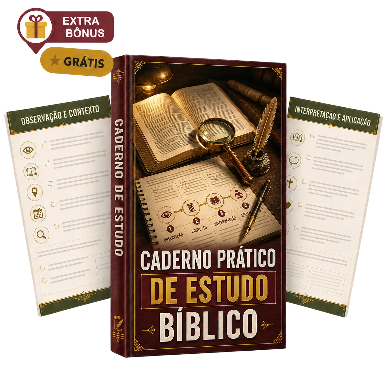 Mockup do Bônus 3 Caderno Prático de Estudo Bíblico
